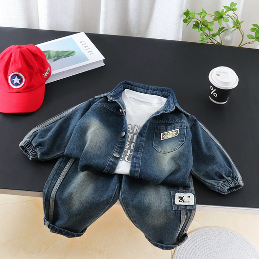 Kids Denim 3-Piece Co-Ord Set