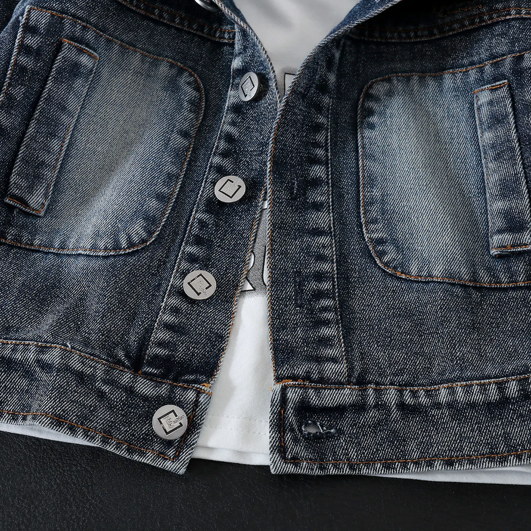 Kids Denim Street Style 3-Piece Set