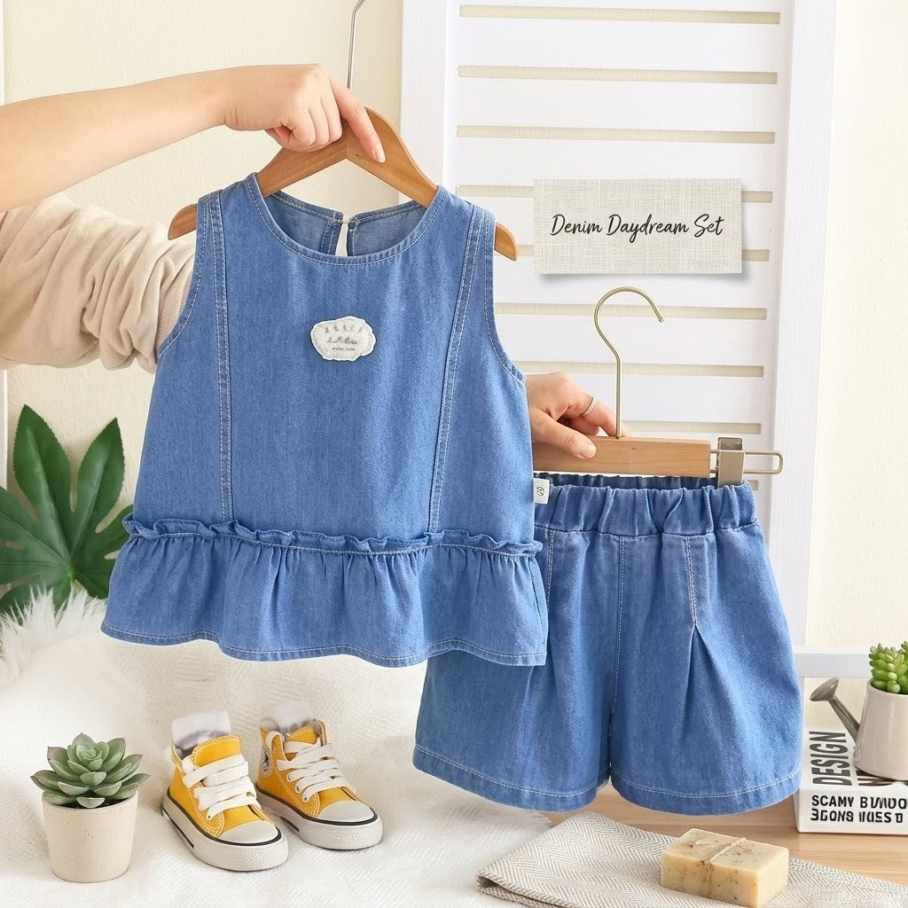 The Denim Daydream Peplum Set