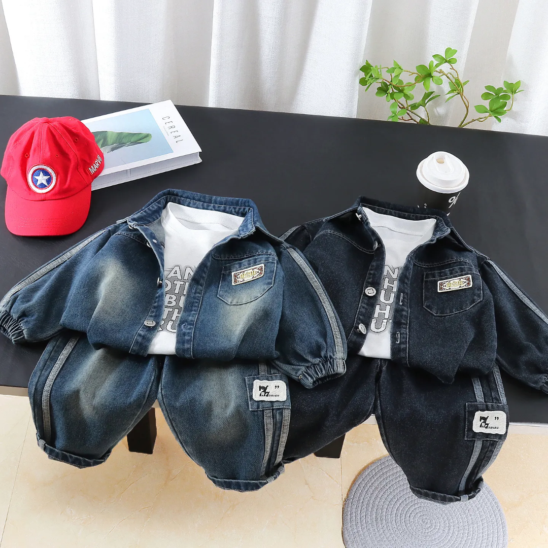 Kids Denim 3-Piece Co-Ord Set