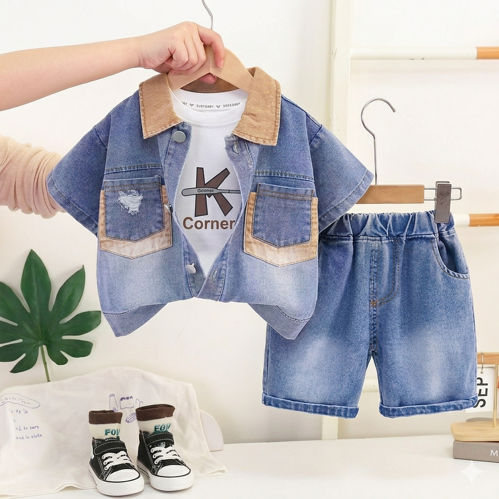 Denim capri Set