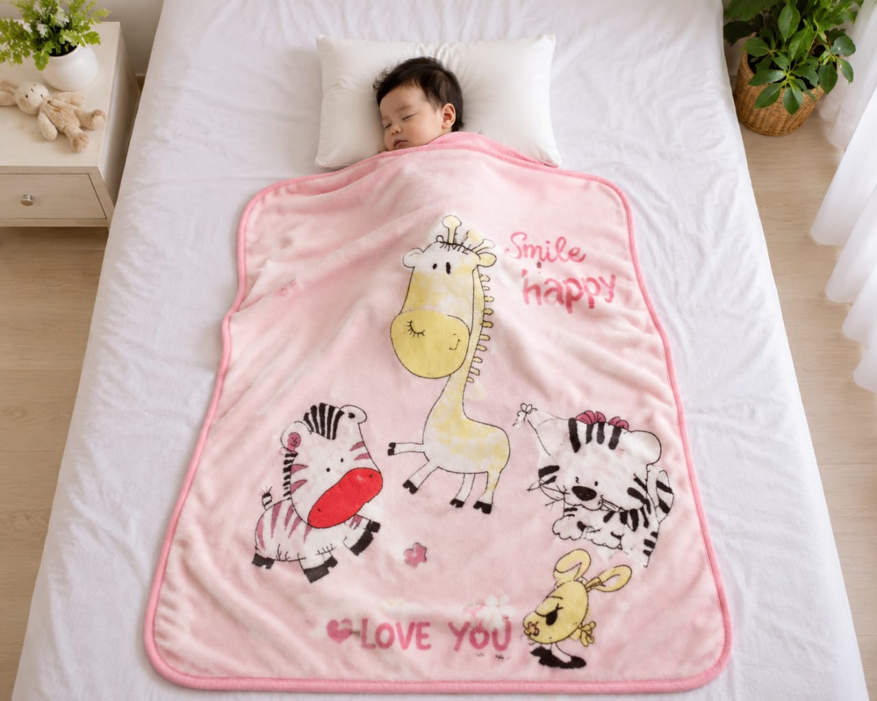 Ultra-Soft Cartoon Fleece Baby Blanket