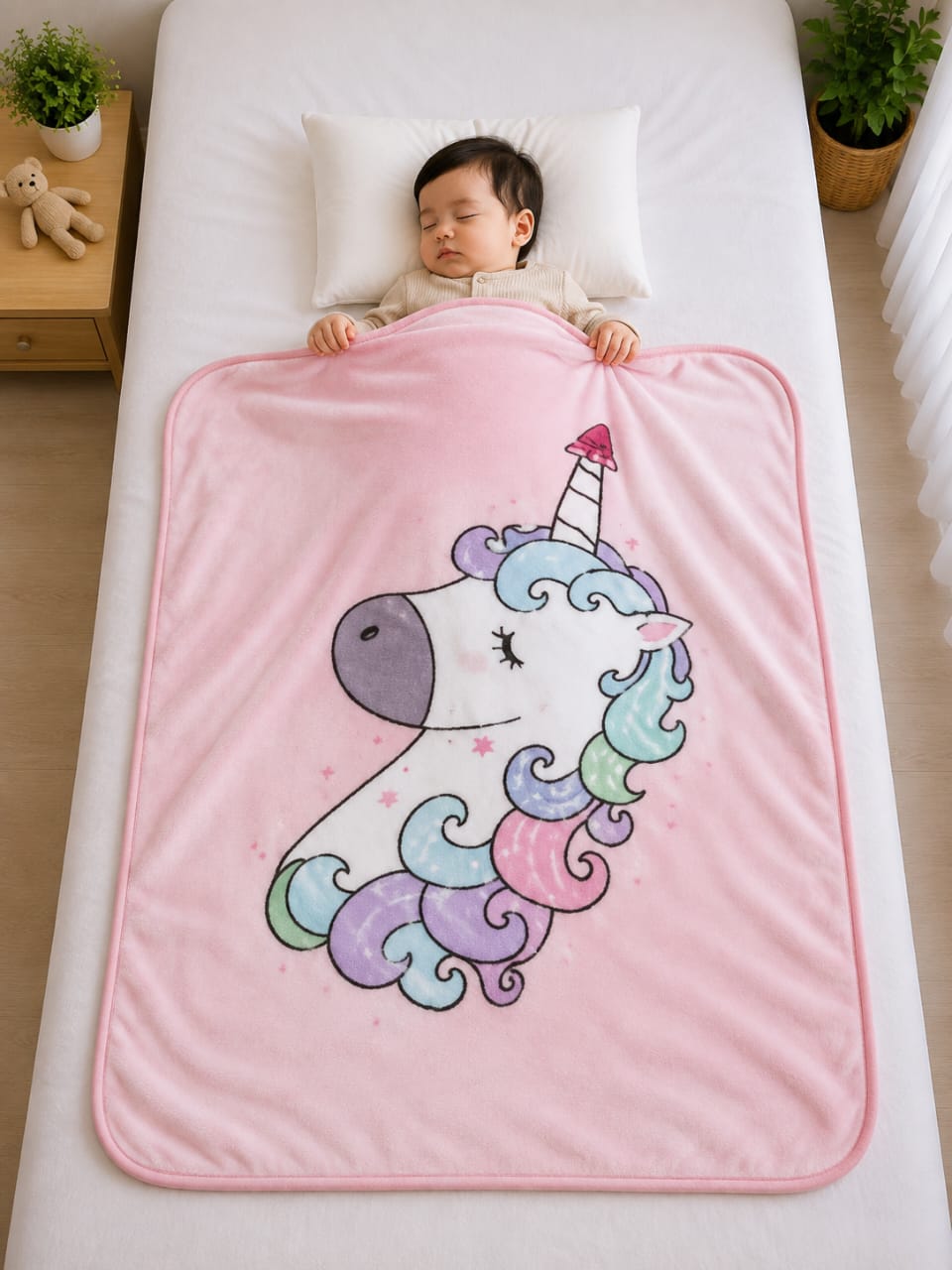 Ultra-Soft Cartoon Fleece Baby Blanket