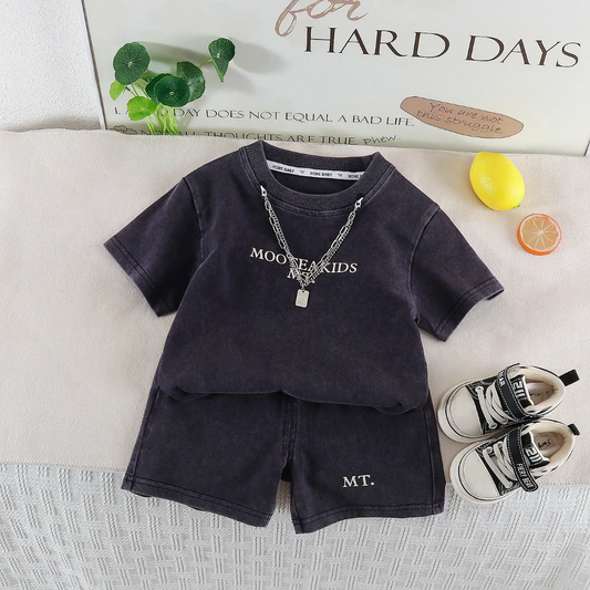 Kids Black Street Style Co-Ord Set