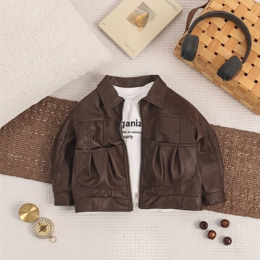 The Mini Aviator Faux-Leather Jacket