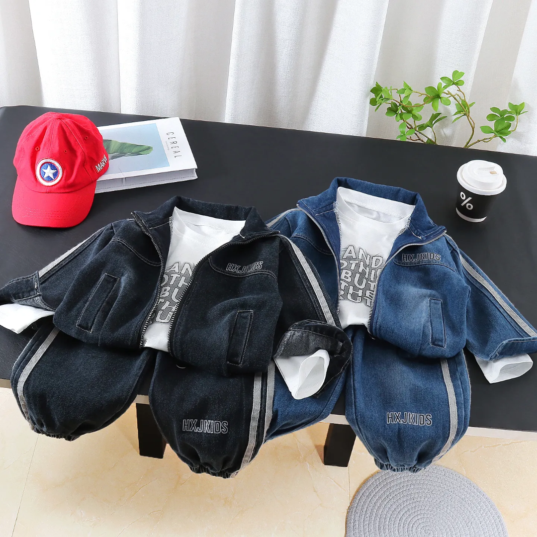 Denim 3-Piece Jacket Set – Kids