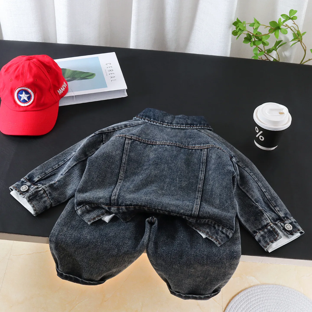 Kids Denim Street Style 3-Piece Set