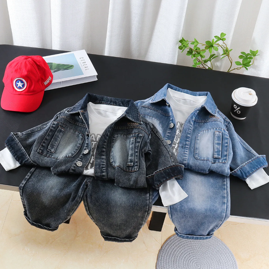Kids Denim Street Style 3-Piece Set