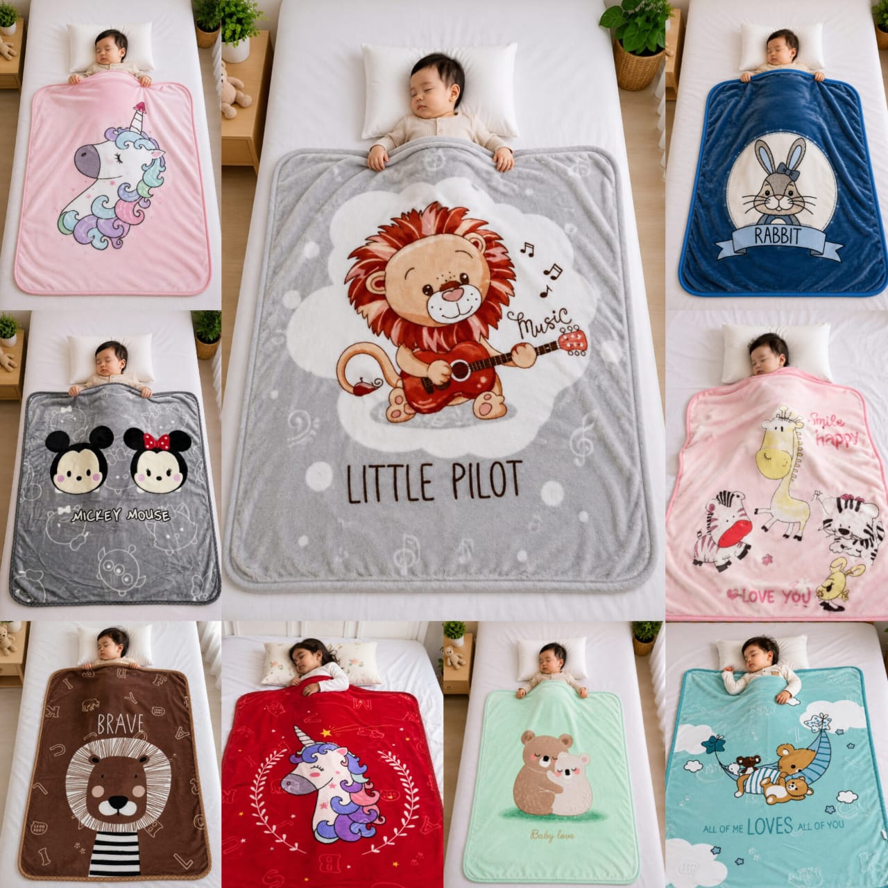 Ultra-Soft Cartoon Fleece Baby Blanket