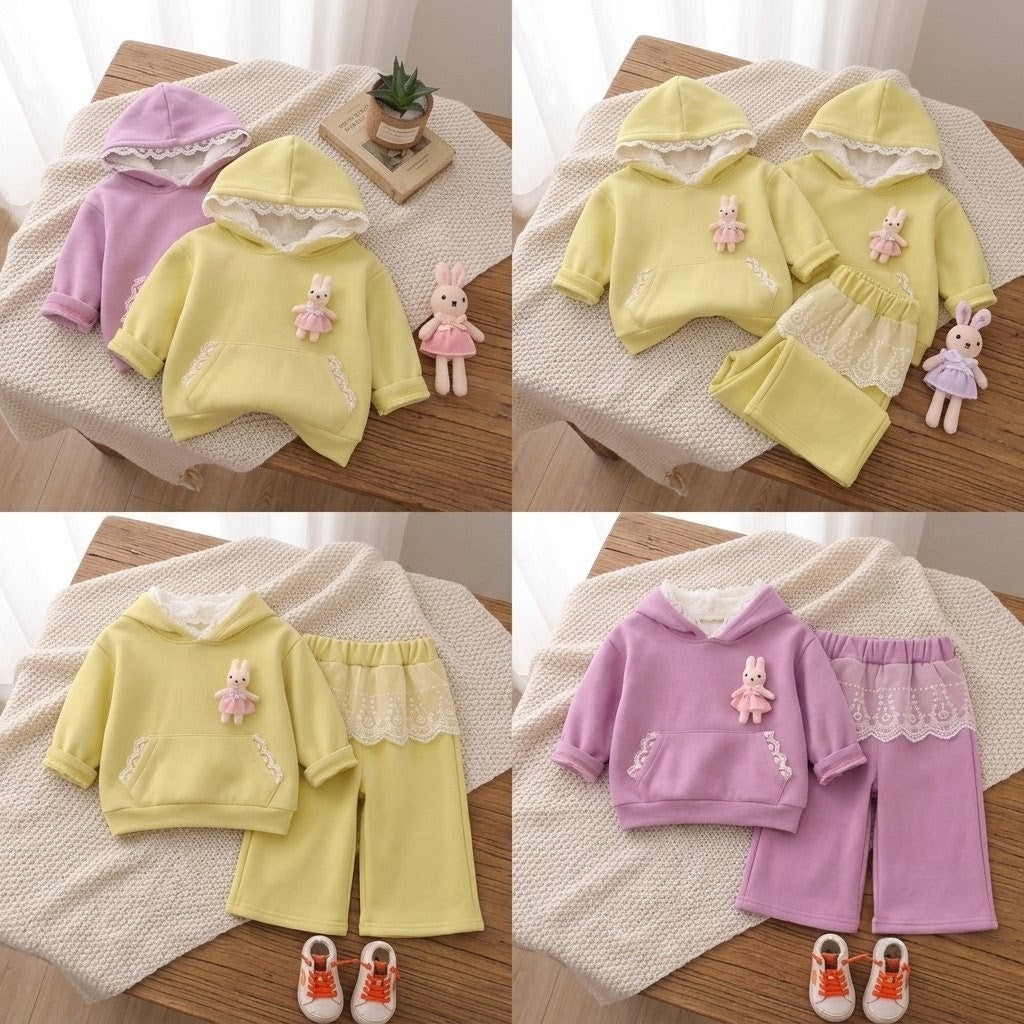 🐰 Bunny Lace 2-Piece Kids Co-Ord Set