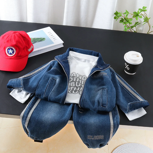 Denim 3-Piece Jacket Set – Kids